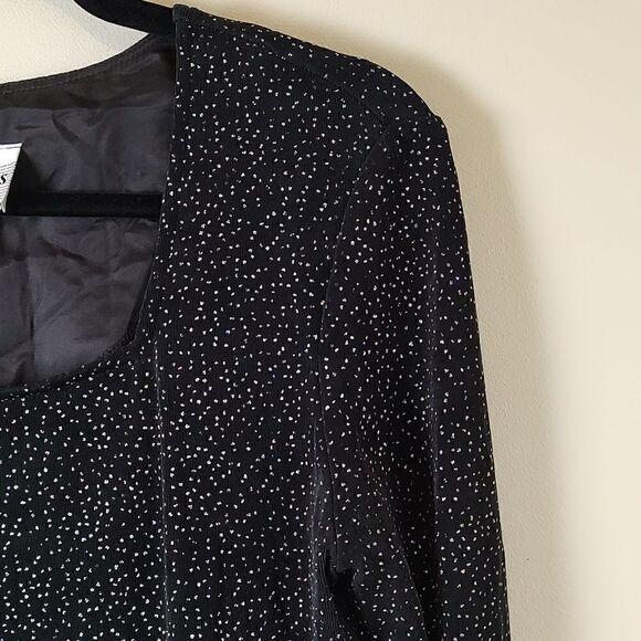 Vintage Pullover Style Stretchy Black Glitter Dress Size 8 - Picture 4 of 9